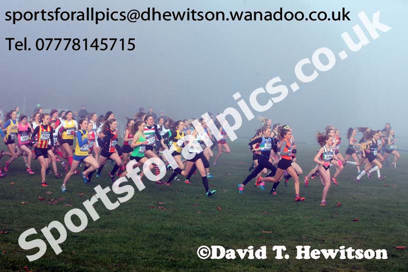 Girls under-15s, European Cross Country Trials, Sefton Park, Liverpool. Photo: David T. Hewitson/Sports for All Pics